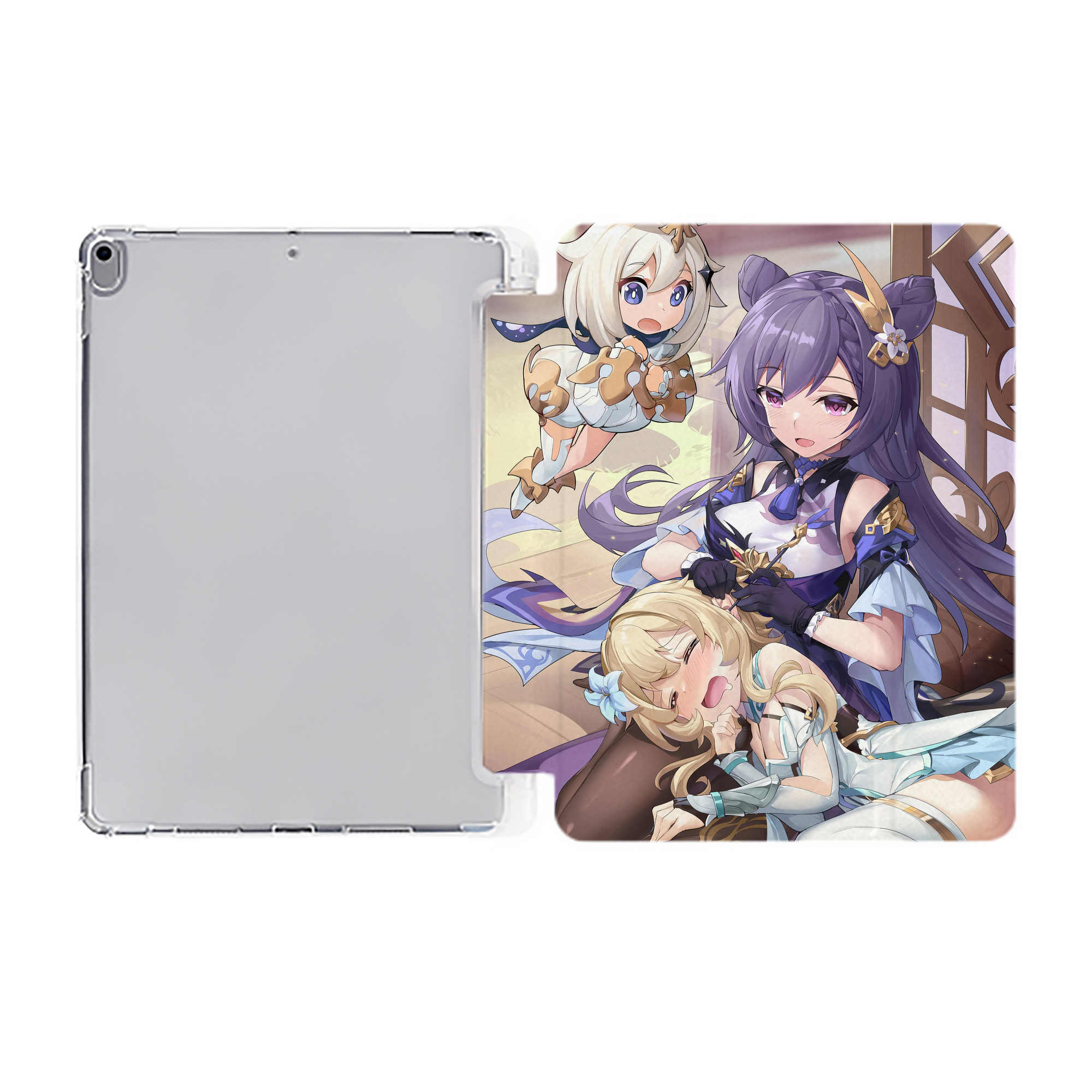 げんし神 genshin IPad ケース ペン収納付き 三つ折りスタンド PUレザー×シリコン 対応機種9.5/10.5/10.9インチ